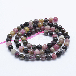 Natural Multicolor Tourmaline Beads Strands&nbsp;G-J373-08-5mm