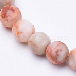 Natural Red Line Jasper Beaded Stretch Bracelets&nbsp;BJEW-S128-12