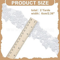 2 Yards Polyester Flower Lace Trim with Plastic Beads&nbsp;OCOR-AR0001-83A