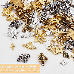 144Pcs 24 Styles Alloy Nail Art Charms&nbsp;MRMJ-OC0002-98