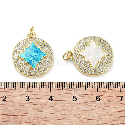 Brass Micro Pave Clear Cubic Zirconia Pendants&nbsp;KK-L213-003G