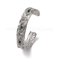 304 Stainless Steel Rhinestone Cuff Bangles for Women&nbsp;BJEW-R026-01P