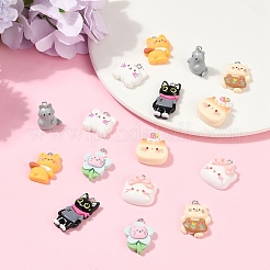16Pcs 8 Styles Opaque Resin Pendants&nbsp;RESI-YW0003-17