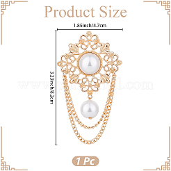 1Pc Flower ABS Plastic Imitation Pearl Brooches&nbsp;JEWB-CP0001-57A