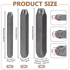 3Pcs 3 Styles Steel Leather Stamps&nbsp;AJEW-BC0008-98A