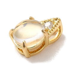 Brass Micro Pave Clear Cubic Zirconia Pendants&nbsp;KK-M278-06G