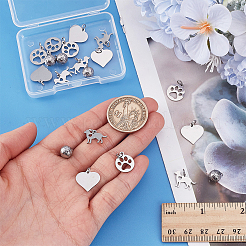 20Pcs 4 Styles 304 Stainless Steel Pendants&nbsp;STAS-AR0002-61P