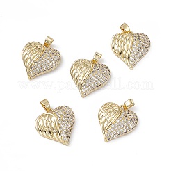 Brass Clear Cubic Zirconia Pendants&nbsp;KK-E068-VA126-2