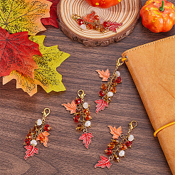 8Pcs Thanksgiving Day Alloy & Acrylic Pendant Decorations&nbsp;HJEW-SC0001-76C