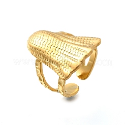 304 Stainless Steel Open Cuff Ring for Women&nbsp;RJEW-A053-06G-09