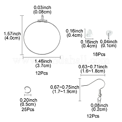 67Pcs 4 Styles 304 Stainless Steel Wire Pendants&nbsp;FIND-FS0002-29