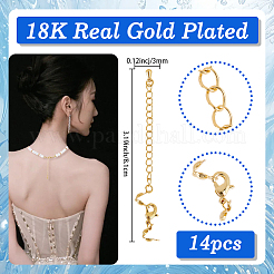14Pcs Brass Chain Extender&nbsp;KK-BBC0019-13