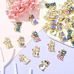 40Pcs 8 Colors Alloy Enamel Pendants&nbsp;ENAM-CJ0001-79