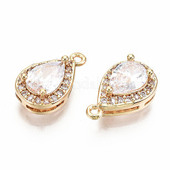 Brass Micro Pave Clear Cubic Zirconia Charms&nbsp;KK-S360-048-NF