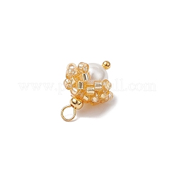 Cylinder Seed Beaded Flower Pendants&nbsp;PALLOY-MZ00705