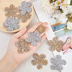 12Pcs 2 Colors Flower Hotfix Rhinestone Iron on Patches&nbsp;DIY-CP0009-64