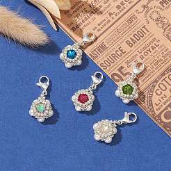 K9 Glass Rhinestone & Shell Pearl Bead Pendant Decoration&nbsp;HJEW-MZ00028