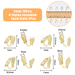 16Pcs 8 Style Alloy Clip-on Earring Findings&nbsp;FIND-FH0008-05