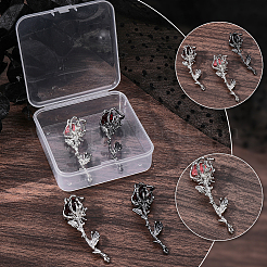 6Pcs 3 Colors Alloy Rose Flower Connector Charms&nbsp;FIND-SC0023-30