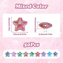 50Pcs Two Tone Opaque Acrylic Beads&nbsp;SACR-SC0001-28
