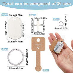 DIY Rectangle & Cross Blank 201 Stainless Steel Keychain Making Kits&nbsp;DIY-SP0002-27A