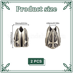 2Pcs Brass Beads&nbsp;KK-HY0004-26AS