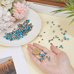 100Pcs Brass with Synthetic Turquoise Rivets&nbsp;KK-CL0001-01A