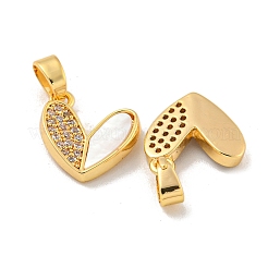 Brass Micro Pave Clear Cubic Zirconia Pendants&nbsp;KK-A214-10G