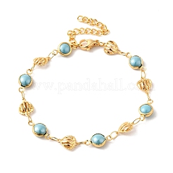 304 Stainless Steel Glass Link Bracelets for Women&nbsp;BJEW-V010-02G