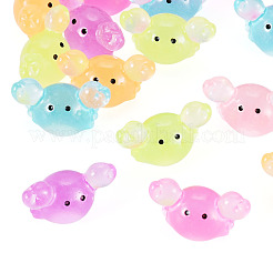 18Pcs 6 Colors Luminous Resin Crab Display Ornaments&nbsp;DJEW-TAD0001-04