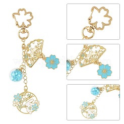 4Pcs Alloy Enamel & Glass Pendant Decorations&nbsp;HJEW-FS00049