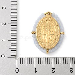 304 Stainless Steel Oval Embossed Jesus Pendants&nbsp;STAS-L022-490G-03