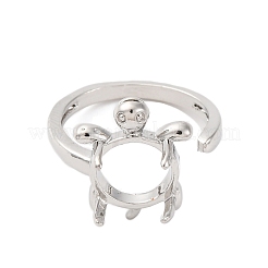 Brass Open Cuff Ring Components&nbsp;KK-U074-07P