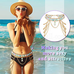 Rhinestone Cup Chains Belts&nbsp;AJEW-WH0470-61G
