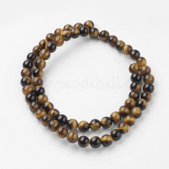 Natural Yellow Tiger Eye Bead Strands&nbsp;G-G735-71-6mm-A