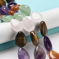 Natural Amethyst & Quartz Crystal & Green Aventurine & Rose Quartz & Red Agate & Tiger Eye Beads Strands&nbsp;G-P528-L13-01