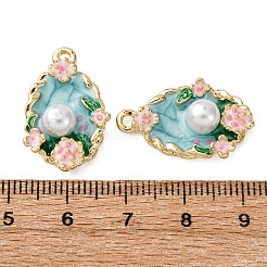 Light Gold Tone Alloy Enamel Pendants&nbsp;ENAM-B028-03KCG-01