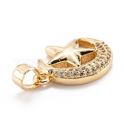 Brass Micro Pave Clear Cubic Zirconia Beads Pendant&nbsp;ZIRC-M114-06G