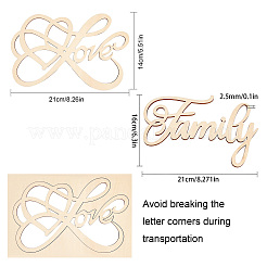 2 Sets 2 Styles Wood Cutouts Ornaments&nbsp;WOOD-CN0001-23