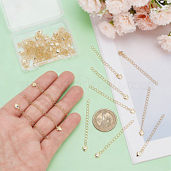 36Pcs Rack Plating Brass Curb Chain Extender&nbsp;KK-ME0004-92