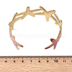 304 Stainless Steel Enamel Cuff Bangles for Women&nbsp;BJEW-D408-34G