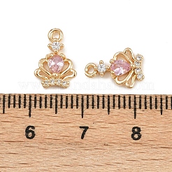 Brass Micro Pave Cubic Zirconia Pendants&nbsp;KK-K407-34G-07