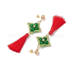 4 Pairs Gemstone Stud Earrings&nbsp;EJEW-MZ00282