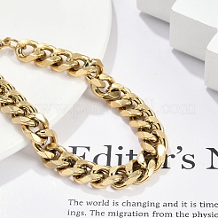 304 Stainless Steel Cuban Link Chain Bracelets for Women Men&nbsp;BJEW-R008-01G