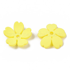 Rubberized Style Opaque Acrylic Bead Caps&nbsp;ACRP-T010-02B