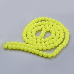 Imitation Jade Glass Round Beads Strands&nbsp;X-DGLA-S076-8mm-09