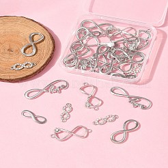 30Pcs 6 Styles Tibetan Style Alloy Infinity with Hope Connector Charms&nbsp;TIBE-FS0003-26