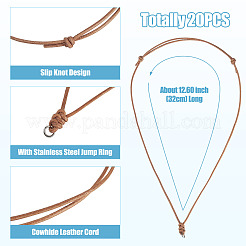 20Pcs Adjustable Cowhide Leather Cord Necklace Making&nbsp;NJEW-TAC0042
