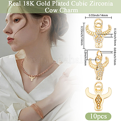 10Pcs Brass Micro Pave Cubic Zirconia Charms&nbsp;KK-BBC0024-920
