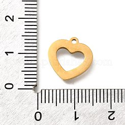 304 Stainless Steel Hollow Heart Charms&nbsp;STAS-Q348-08G